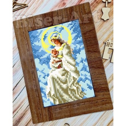 Мадонна з немовлям (повна зашивка) Схема для вишивки бісером Biser-Art 10153002ба - Вишивка хрестиком і бісером - Овечка Рукодільниця