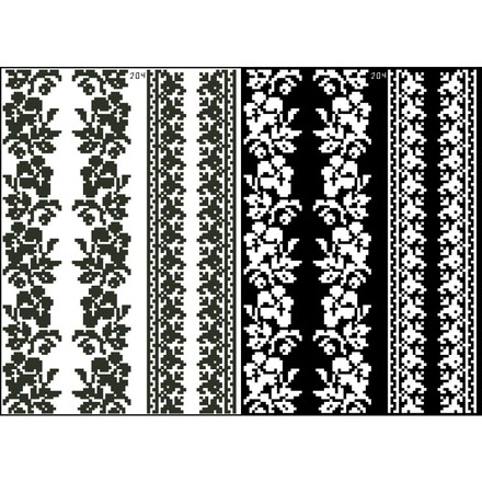 Канва с нанесенным рисунком для вышивки бисером и нитками на водорастворимом клеевом флизелине ФЛ204гн2030