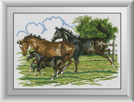 Семья (лошади). Набор алмазной живописи. Dream Art (30959D) - Вышивка крестиком и бисером - Овца Рукодельница