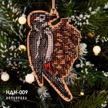 Лісовий лікар Набір для вишивання новорічної іграшки ТМ КОЛЬОРОВА НДН-009 - Вишивка хрестиком і бісером - Овечка Рукодільниця
