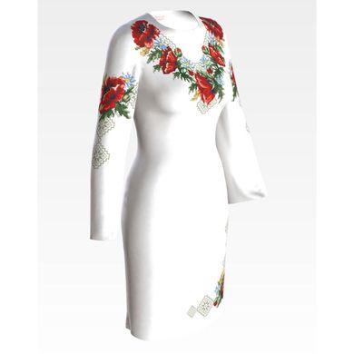 Набор для вышивки нитками Барвиста Вышиванка заготовки женского платья – вышиванки Маковый розмай ПЛ086шБннннi