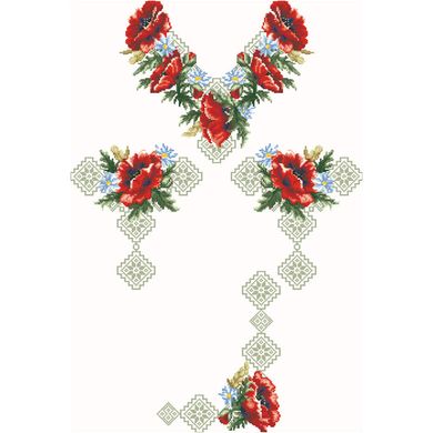 Набор для вышивки нитками Барвиста Вышиванка заготовки женского платья – вышиванки Маковый розмай ПЛ086шБннннi