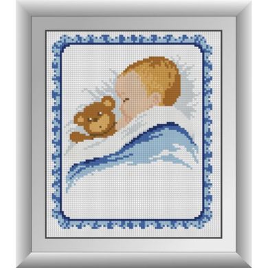 Метрика ведмедика (хлопчик). Dream Art (30388D) - Вишивка хрестиком і бісером - Овечка Рукодільниця