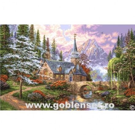 Набор для вышивания гобелен Goblenset G1023 Часовня в горах - Вишивка хрестиком і бісером - Овечка Рукодільниця