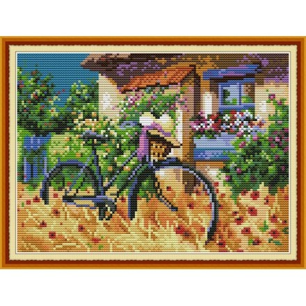 Велосипед Набір для вишивання хрестиком з друкованою схемою на тканині Joy Sunday FA058 - Вышивка крестиком и бисером - Овца Рукодельница
