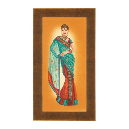 Набор для вышивания Lanarte PN-0145757 Indian lady in blue sari - Вишивка хрестиком і бісером - Овечка Рукодільниця