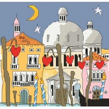 Венеція Канва з нанесеним малюнком для вишивання хрестом Світ можливостей 535СМД - Вишивка хрестиком і бісером - Овечка Рукодільниця